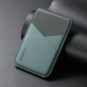 Luxury Leather Cellphone For Magsafe Magnetic Card Holder For iPhone & Samsung Galaxy Smartphon RFID Anti-Skimming Bank ID Card