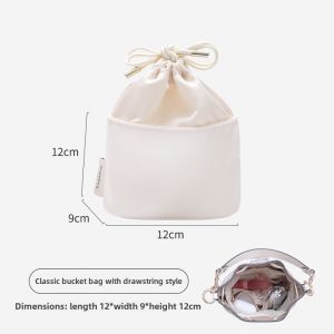 Mini Drawstring Coach Dempsey14 Tote Bucket Bag Inner Liner Nylon Material Pure Color Ladies Storage Organizer