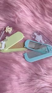 Lược gấp gọn có gương GƯƠNG MINI KÈM LƯỢC tiện lợi nhỏ gọn bỏ túi họa tiết dễ thương