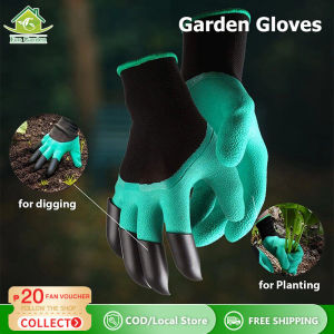 Garden Gloves Gardening Digging Gloves 1 Pair with Right Hand 4 Claws ABS Plastic Rubber Quick Easy to Dig and Excavation Plant Outdoor Gardening Planting Tools