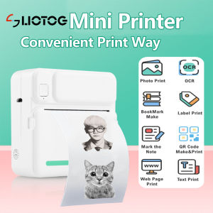 LIOTOG C19 Smart Portable Bluetooth Thermal Printer Photo Printer Mini Printer Paper Label Printer For Mini Printer Sticker Rechargeable Printer for Work Study Storage Lable