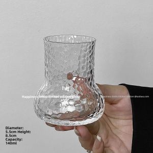 Creative Vintage Hammered Glass Coffee Cup Bubble Water Drink Cup Hand-Poured American Coffee Cup Simple Design Water Cup