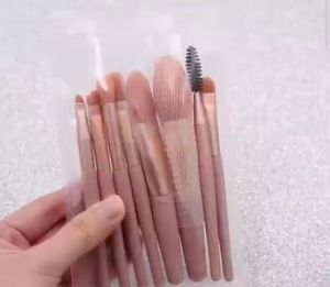 Kuas Make Up 8 IN 1 Free Pouch Make Up Brush 8Pcs Mini Travel Cosmetic Brush Make Up Tools Set