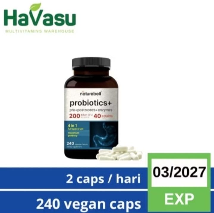 NatureBell Probiotic 200 Billion CFU — Suplemen Probiotik Lengkap untuk ...