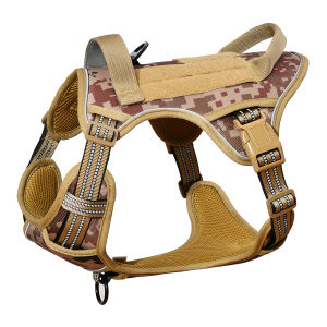 Dog Tactical Harness Vest Pet Dog Harness with 5pcs Dog Patches Reflective Pet Harness No Pull with Durable Soft Padded Handle