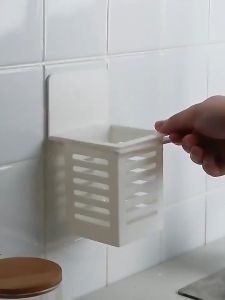 【From Manila】HIONE Kitchen Rack Free Punching Chopsticks Spoon Basket Drain Wall-mounted Comb Storage Box Toothbrush Holder Wash Table Bathroom Storage Rack Drain Wall-mounted Storage Box