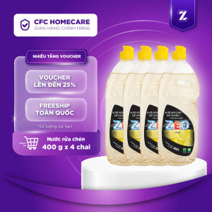 Nước rửa chén ZEO công nghệ Enzyme hương chanh dịu nhẹ an toàn da tay nhiều dung tích lựa chọn