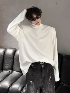 Korean Style Turtleneck Dralon Bottoming Shirt Mens Autumn and Winter Heavy Weight Slim Fit Long-Sleeved T-shirt Suit Shoulder Underwear T-shirt