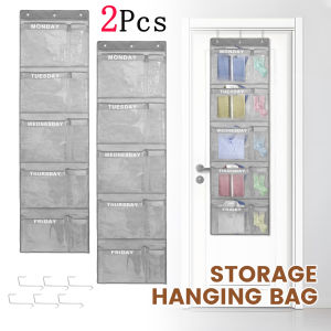 1/2Pcs Wall Hanging Clothes Storage Bags Over The Door Underwear Organizer Weekly Clear Closet Multi-purpose Organiser Hanging