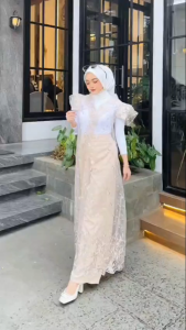 LeSafron set OUTER panjang 2in1 | tile bordir | oneset setelan Celana | utk pesta kondangan seragam bridesmaid