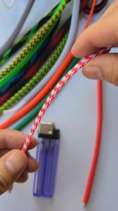 1meter Kabel Pelindung Pet Sleeve Braided Expandable 6mm lebar flat 6mm tahan panas anti panas