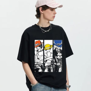 Bandai | Summer Y2k Clothes Mens T Shirt Oversized Anime One Piece 2025 Streetwear Cotton Women Short Sleeve Graphic Tee Tops Harajuku