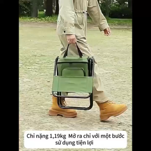 Ghế gấp 3 trong 1Túi giữ nhiệt dung lượng lớn đi kèmCâu cá -Cắm trại -Sử dụng tại nhà