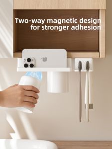 TAOXIAOHE | Wall-mounted Magnetic No-drill Toothbrush Holder Set