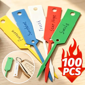 100x Disposable Wordable Tag Waterproof Self-Locking Arrow Car Key Tag Synthetic Paper Loop Label Vehicle Key After-Sale Label