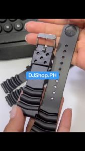 22mm Seiko Divers Black Dive watch Strap Rubber Watch Band (Ordinary)
