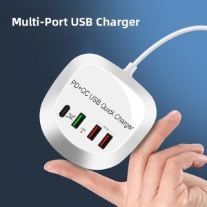 Earise | Multi-Port USB Charger Studio Desktop Charging Station High Power Fast Charge PD 20W Multi-Function Universal Phone Charger Plug