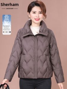 Elegant Mature Short Quilted Down Coat