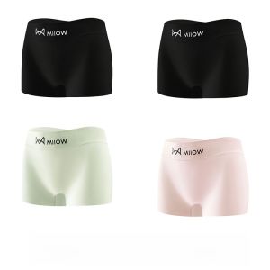 miiow | MiiOW Ice Silk Anti-Light Womens Boxer Briefs Comfortable No-Cramp Mid-Waist Nylon Four-Corner Shorts Youth All-Season Antibacterial