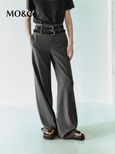 MO&Co. | Summer High Waist Wide Leg Trousers with Belt