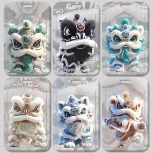 Campus Student Meal Card Bus Access Control Lion Wake up ID Card Holder Protective Cover Office Supplies Storage Organizer