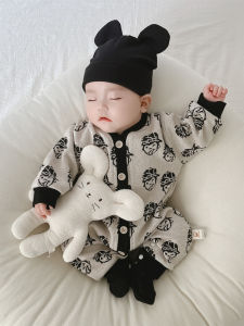 Hoạt Hình Dài Tay Cho Bé Jumpsuit Cho Mùa Xuân/mùa Thu Sơ Sinh Đến 6 Tháng Tuổi Nam Trẻ Sơ Sinh Áo Khoác Ngoài Leo Núi Phù Hợp Với