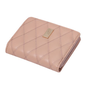 Women Short Wallet Soft Leather Diamond Pattern Small Square Purse