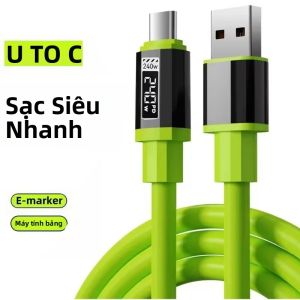 Cáp Sạc Siêu Nhanh 240W 10A USB Type-C To Type-C Chất Liệu Silicon Xanh Bền Bỉ Sạc Nhanh Cho Xiaomi Huawei iPhone
