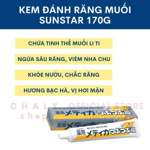 Kem đánh răng muối Sunstar làm sạch răng chống tụt lợi ngừa viêm lợi 170g nội địa Nhật