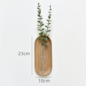 Creative Wood Plate Wall Hanging Flower Vase Folk Home Wall Decoration Modern Minimalist Style Wooden Wall Art Living Room Decor