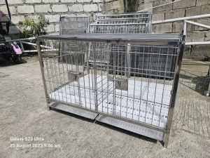 ONHAND 2×3×2 STAINLESS dog cage 2 doors 2 brace