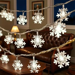 Snowflake String LightsUSB/Battery PoweredChristmasPartyWedding Holiday DecorFairy Lights for Living Room Corridor Bedroom