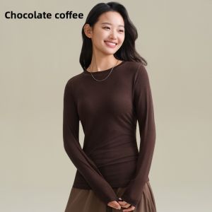 MiiOW | Warm Long Sleeve Round Neck Knitted Woolen T-Shirt Womens Base Layer Shirt Cat Person Rayon Lyocell Woolen Soft Fit Style