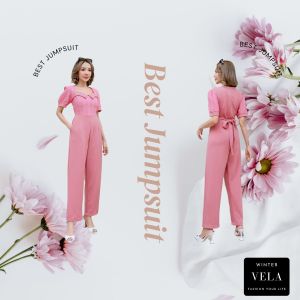 VELA Jumpsuit JL30 ชุดจั้มสูท ฉลุลูกไม้ (M34-38) จั้มสูทออกงาน ชุดใส่ไปงานแต่ง ชุดงานบวชสวยๆ