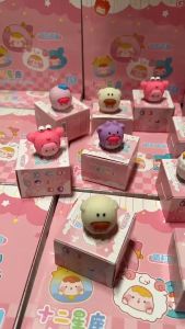 ตุ๊กตา พร้อมส่ง กล่องสุ่มโมเดลจิ๋ว โมเดลจิ๋ว 12 ราศี ( 24จุ่ม )  เนื้อวัสดุซิลิโคน กลุ่องจุ่มราศี กล่องสุ่มเรซิ่น ของเล่นเด็ก