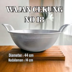 kuali/wajan cekung no 18 kuali katel tradisional alumunium