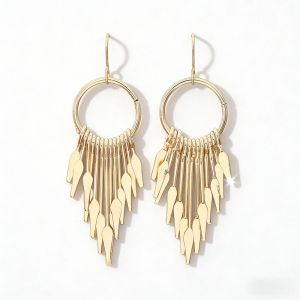 2026 Hot Selling Hot Selling Gold Ring Tassel Earrings With Niche Design High-End Earrings Spicy Girl Style Versatile Daily