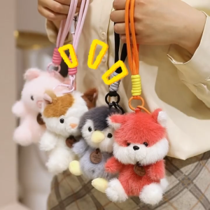Animal Plush Keychain Elephant Pig Cat Rabbit Chick Soft Stuffed Bag Pendant