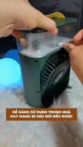 Quạt Phun Sương Điều Hòa Siêu Lớn Hộp Nước 600ml Đèn Led Đổi Màu Quạt Điều Hòa Mini 3 Chế Độ Tích Hợp Điều Hòa Không Khí Cắm Trực Tiếp Sạc USB