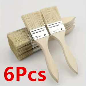 6Pcs 65mm Handle Brushes with Bristle Hair for Painting Walls and Furniture