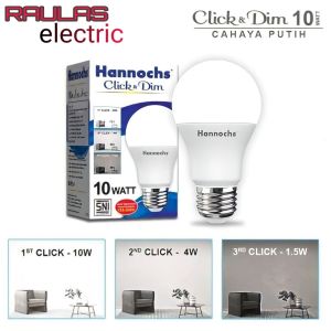 Led Bulb Hannochs Klik & Dim 10 Watt - Lampu Hannochs Klik & Dim 10 Watt Cahaya Putih