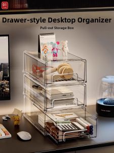 Clear Acrylic Drawer Type Desktop Organizer