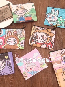 Leisure Store กระเป๋าสตางค์ กระเป๋าใส่เหรียญ ลายการ์ตูนLabubu น่ารักๆ พร้อมส่ง กระเป๋าสตางค์ ญ กระเป๋าสตางค์ผู้หญิง กระเป๋าตัง ใส่บัตร ใส่หูฟัน กุญแจ ของขวัญน่ารัก การ์ด สไตล์เกาหลี หนังPUกันน้ำ