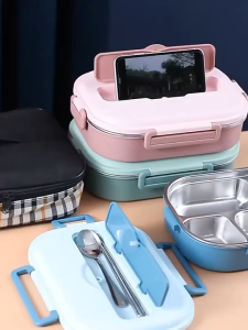 Lunch Box 1000ML 304 Stainless Steel For Kids Adults Portable bento Microwavable Food grade uncoated