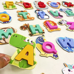 Educational Alphabet Building Blocks 26 Letters Puzzle Cognitive Matching Kindergarten Early Education Enlightenment Toys for Kids
