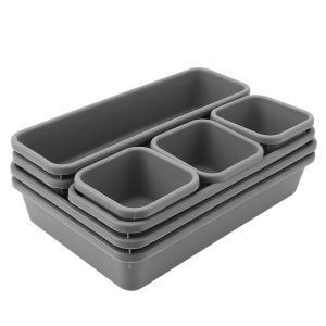 Make Up Organizer Box Sundries Jewellery Holder Kitchen Bathroom Storage Trays 8pc/set Closet Cover Storage Drawer Storage Box