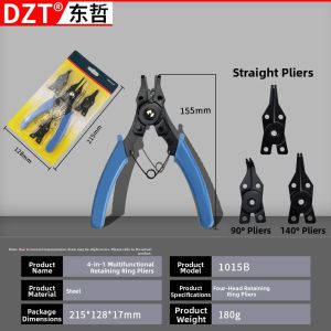 4 in 1 Red Retaining Ring Pliers For Axle Use Internal and External