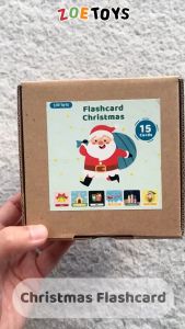 Zoetoys Christmas Flashcard | Flash Card Untuk Bayi Balita Newborn Toddler High Contrast Kartu Belajar Bayi | Mainan Edukasi Anak