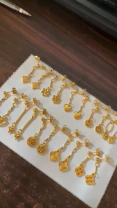10 pairs Bangkok gold earrings Mixed