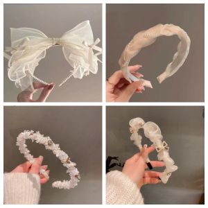 Retro Affordable Luxury Mesh Hairpin Female Summer South Korea Headband Super Fairy Winding Rhinestone Headband Internet Hot New Thin-Edged Headband